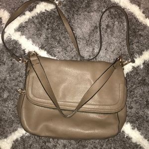 Multi carry taupe leather purse